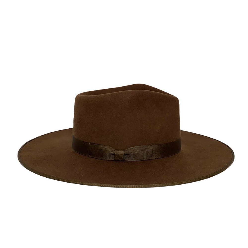 Lack Of Color Wide Brim Fedora in Dark Brown - Picture 2 of 8